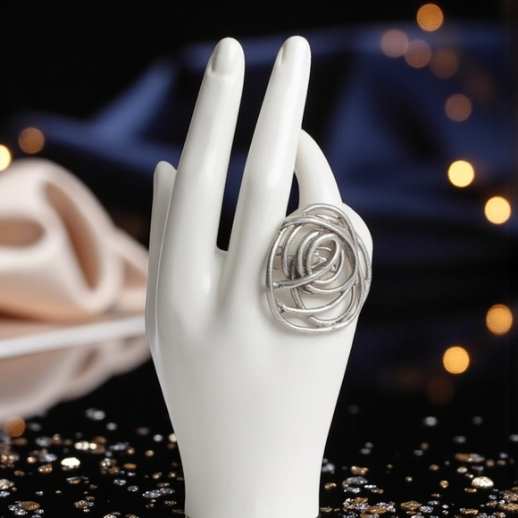 🆕️ Turkish Zamak Boho Chic Handmade Adjustable Ring 🌿 Trendy Statement Jewelry - Picture 11 of 16